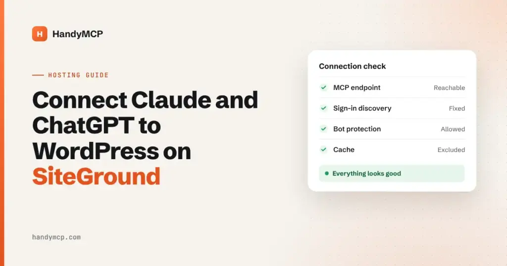 Connect Claude and ChatGPT to WordPress on SiteGround